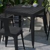 Flash Furniture 5PC Black Table and Chairs with Poly Resin Finish SB-T11C4-T-BK-GG